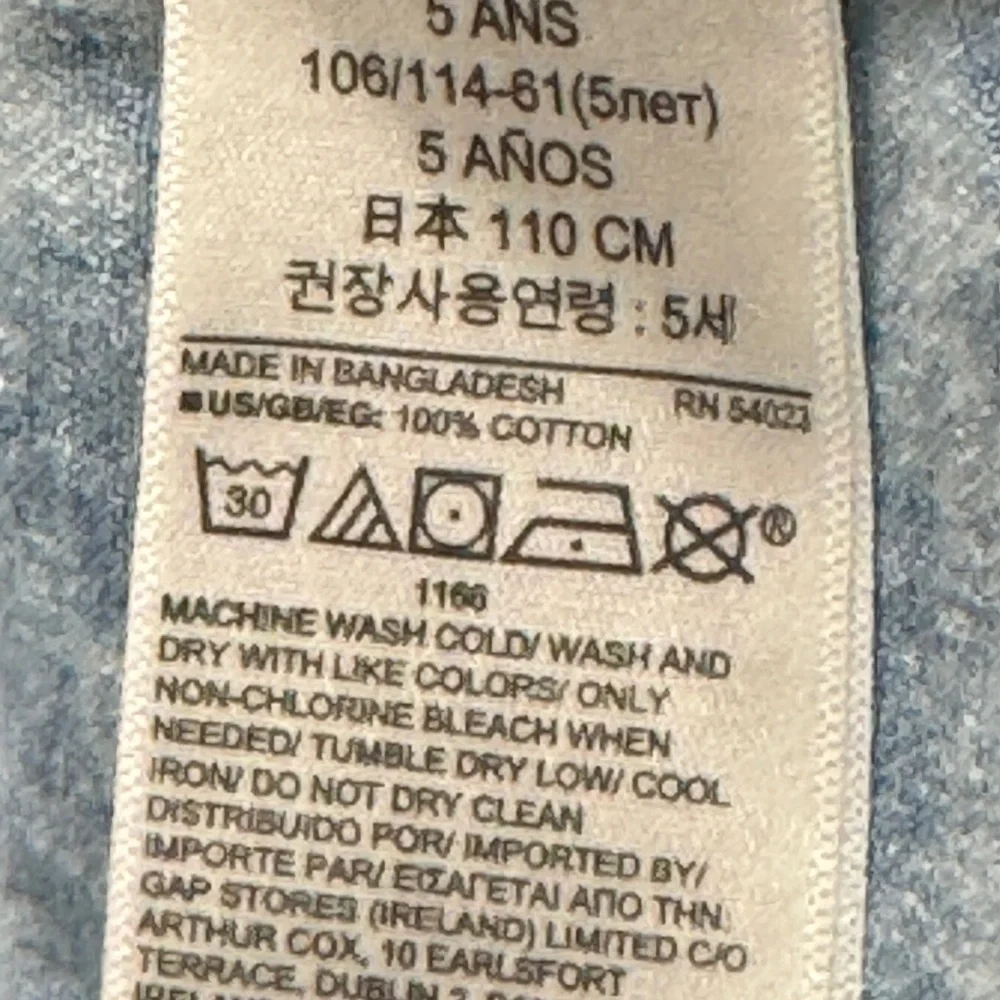 GAP Light Blue Acid WashDenim Shirt for Kids
